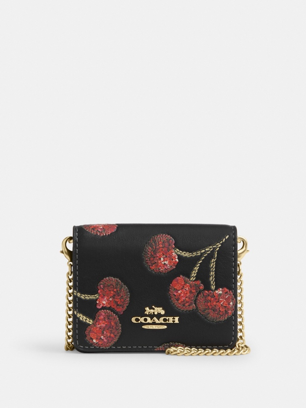 Coach Mini Wallet On A Chain With Cherry Print 2026